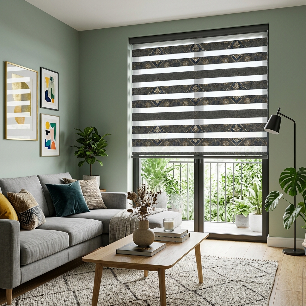 Baskılı Zebra Perde